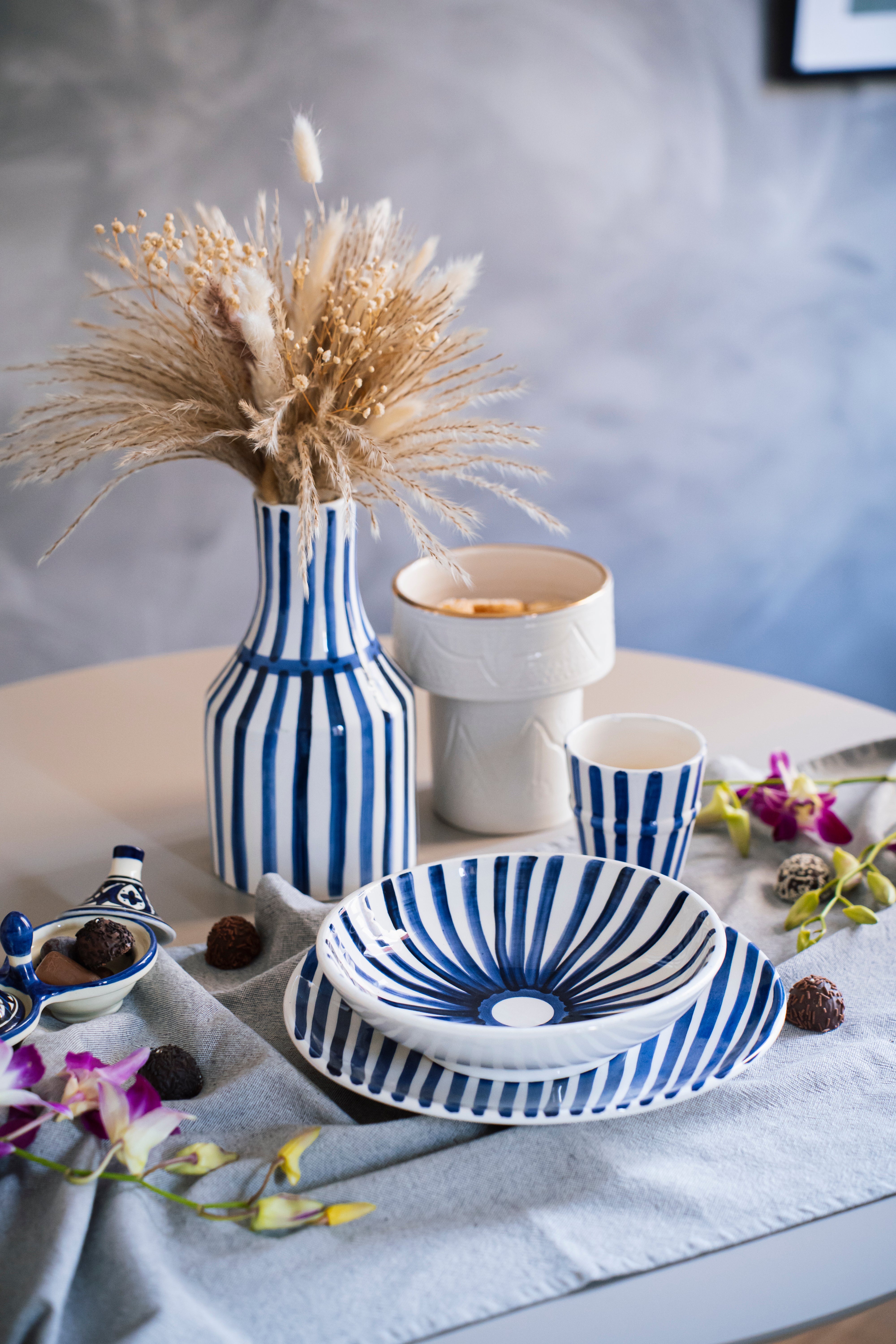 Ray - blu | Handmade Vase/Bottle - V002
