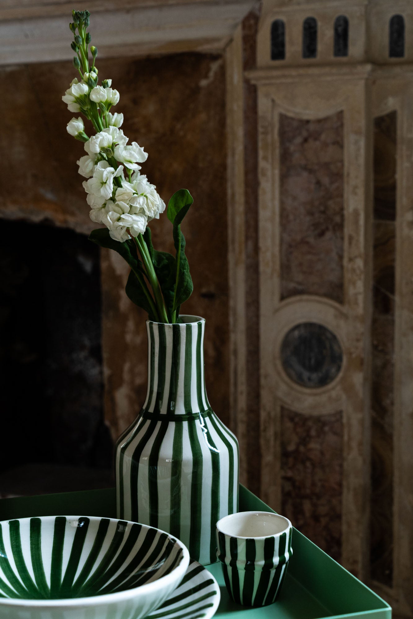 Ray - Green | Handmade Green Vase/Bottle - V004