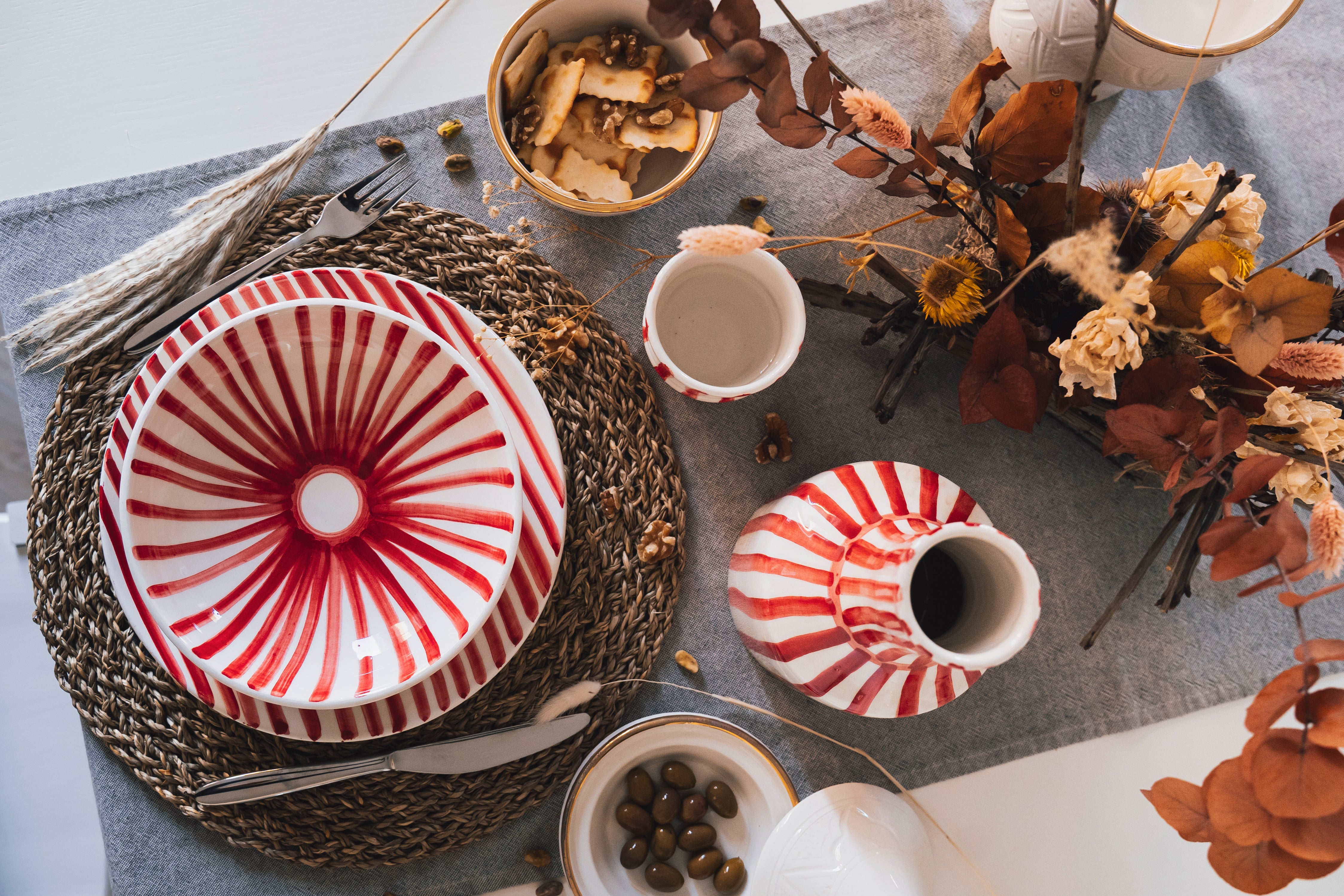 Ray - Red | 2-Piece Dinner Set ( 25 / 21 cm ) RR-001